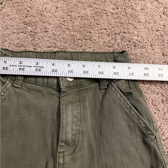 Zara Cargo Jeans Boys Size 6 Olive Green Skinny Stretch Adjustable Waist Pant - Picture 5 of 9
